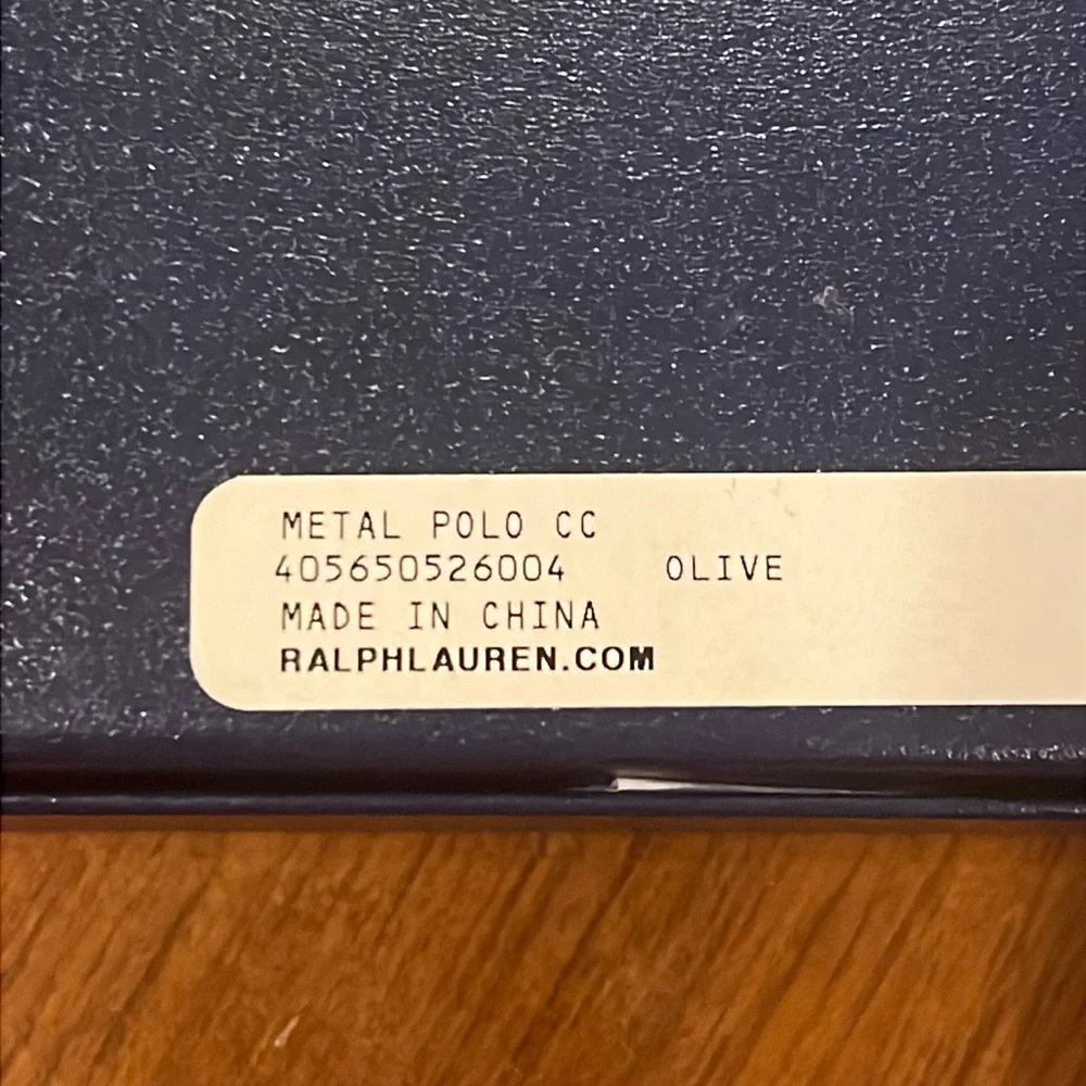 Polo Ralph Lauren Card Case Olive Green new Wallet Leather Mens